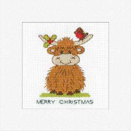 Borduurpakket Highland Card - Robin & Holly - Heritage Crafts     hc-1826a