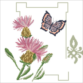 Voorbedrukt borduurpakket Thistle Bouquet - Needleart World    nw-nc650-031