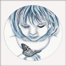 Borduurpakket Girl with Butterfly - RTO    rto-m00176