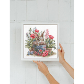 Borduurpakket Rabbit in a Pot - Aine    aine-a1030
