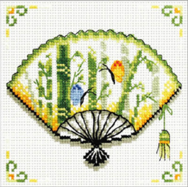 Voorbedrukt borduurpakket Bamboo Fan - Needleart World    nw-nc140-028