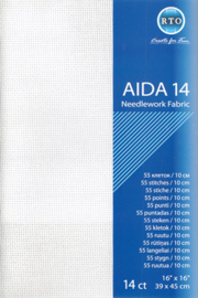 Borduurstof Aida 14 count - White - RTO    rto-a14-100