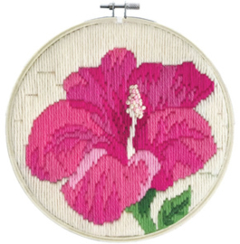 Platsteek borduurpakket Hibiscus Blush - Needleart World  nw-lst03-006