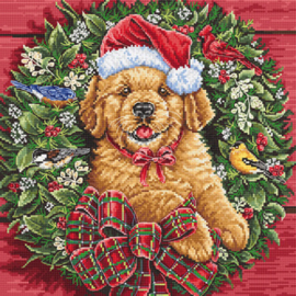 Borduurpakket Christmas Puppy - Leti Stitch   leti-l8053