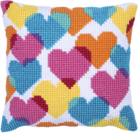 Kussen borduurpakket Heart Collage - Needleart World  nw-lh09-003