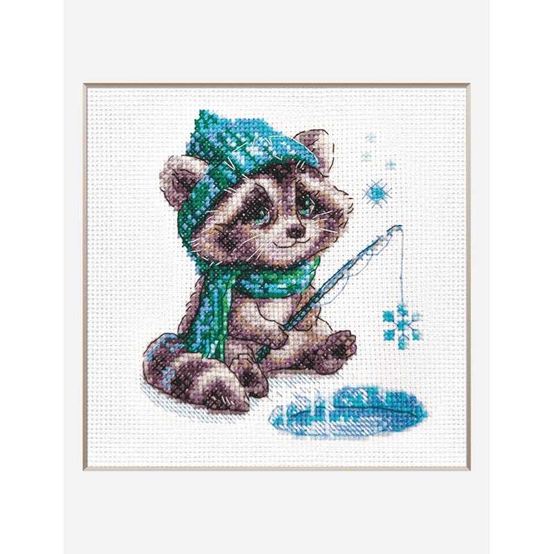 Borduurpakket Curious Raccoon - Aine    aine-a1017
