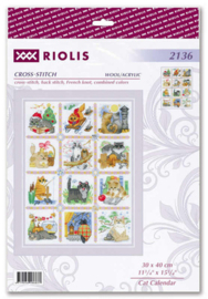 Borduurpakket Cat Calendar - RIOLIS   ri-2136