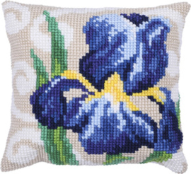 Kussen borduurpakket Blue Iris - Needleart World  nw-lh09-024