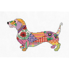 Borduurpakket Patchwork Dog - Heritage Crafts     hc-1966a