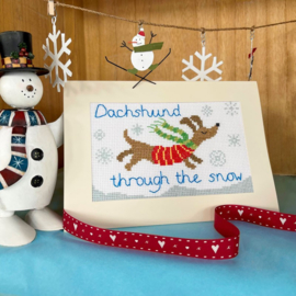 Borduurpakket Bothy Designs - Dachshund Through The Snow - Bothy Threads      bt-xmas90