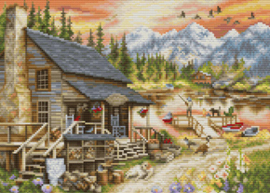 Borduurpakket Log Cabin General Store - Luca-S   ls-bu5020