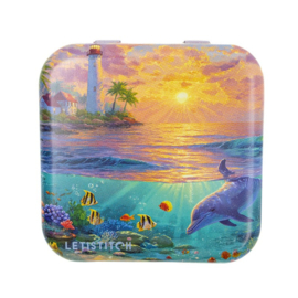 Dolphin Paradise Metallic Box - Leti Stitch    leti-25645