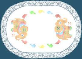 Colour print Doily 20 x 30 cm White Pre-stamped - Duftin    d-0985010983