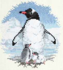 Borduurpakket Birds - Penguins And Chicks - Derwentwater Designs     bt-dwpn01