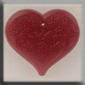 Glass Treasures Large Floral Embossed Heart-Rose - Mill Hill   mh-12115