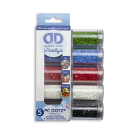 Diamond Dotz Dotz in Cilinders 5x 12 gr - Primary - Needleart World    nw-dda-010