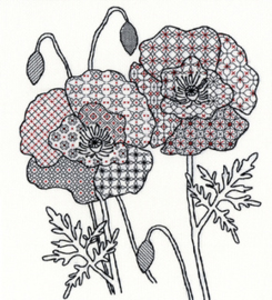 Borduurpakket Blackwork - Poppy - Bothy Threads    bt-xbw04