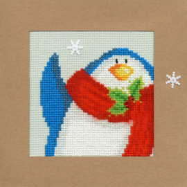 Borduurpakket Christmas Cards - Snowy Penguin - Bothy Threads    bt-xmas13