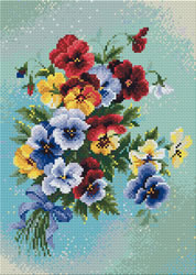 Diamond Mosaic Pansy Medley - RIOLIS    ri-am0016