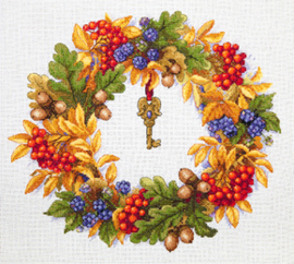 Borduurpakket Autumn Wreath - Merejka    mer-k099