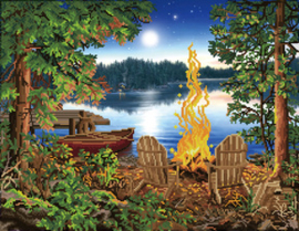 Diamond Dotz Lakeside Red Canoe - Needleart World   nw-dd12-072