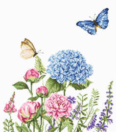 Borduurpakket Summer Flowers and Butterflies - Luca-S    ls-ba2360