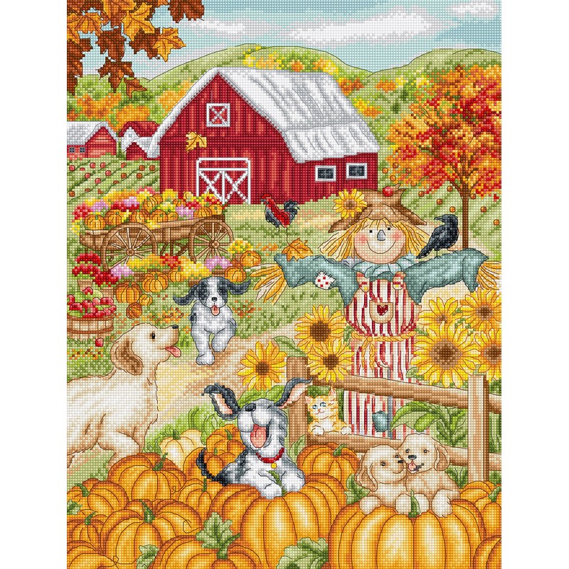 Borduurpakket Autumn Farm - Leti Stitch    leti-l9936