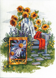 Borduurpakket Summer Garden Flag - Janlynn    jan-023-0615