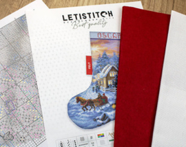 Borduurpakket Christmas Eve Stocking - Leti Stitch  leti-l8011