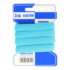 Blauwe kaart fleurig elastiek / 8 mm blauw