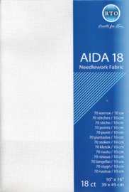 Borduurstof Aida 18 count - White - RTO  rto-a18-100