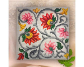 Kussen borduurpakket Floral Ornament - Collection d'Art    cda-5463