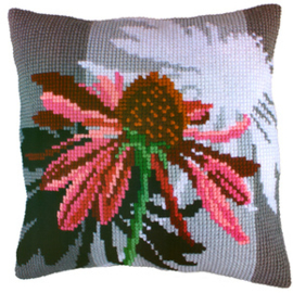 Kussen borduurpakket Flower - Collection d'Art    cda-5216