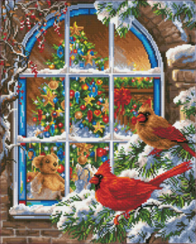 Diamond Squares Christmas Window   nw-dq11-002