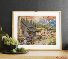 Borduurpakket Log Cabin General Store - Luca-s   ls-b2413