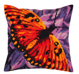 Kussen borduurpakket Butterfly - Collection d'Art    cda-5307