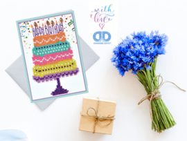 Diamond Dotz Greeting Card Happy Birthday Cake - Needleart World    nw-ddg-004