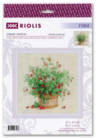 Borduurpakket Strawberries in a Pot - RIOLIS  ri-1984
