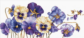 Voorbedrukt borduurpakket Purple Pansies - Needleart World    nw-nc840-073