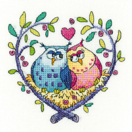 Borduurpakket Love Owls - Heritage Crafts   hc-1435a