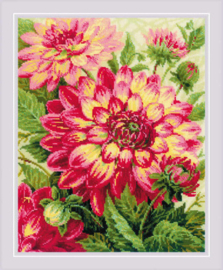 Borduurpakket Dahlias - RIOLIS   ri-1968