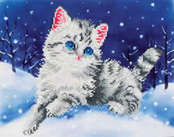 Diamond Dotz Kitten in the Snow - Needleart World    nw-dd05-006