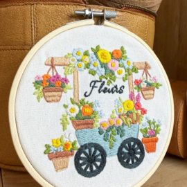 Vrij borduren pakket The Flower Wheelbarrow - Milpoint      mil-e1-010k
