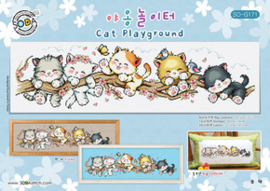 Borduurpatroon Cat Playground - Soda Stitch    so-g171