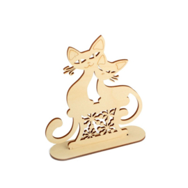 Borduurpakket Plywood decoration - Cats - RTO      rto-dz00046