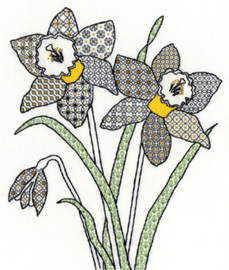 Boduurpakket Blackwork - Daffodil - Bothy Threads    bt-xbw07