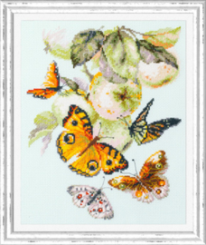 Borduurpakket Butterflies and Apples - Chudo Igla    ci-130-052