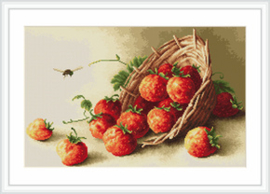 Petit Point Borduurpakket Basket of strawberries - Luca-S    ls-g497