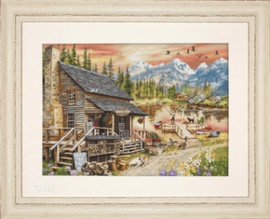 Borduurpakket Log Cabin General Store - Luca-s   ls-b2413