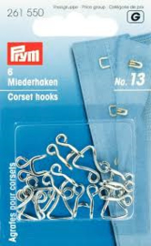 Prym Haken en Ogen. No. 13  Zilverkleurig  261 550